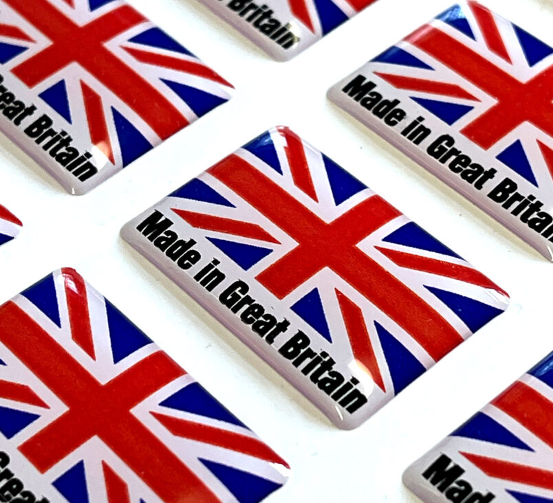 Made in Great Britain Resin Domed Stickers